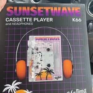 K66 Cassette Player with Headphones - Transparent and Orange